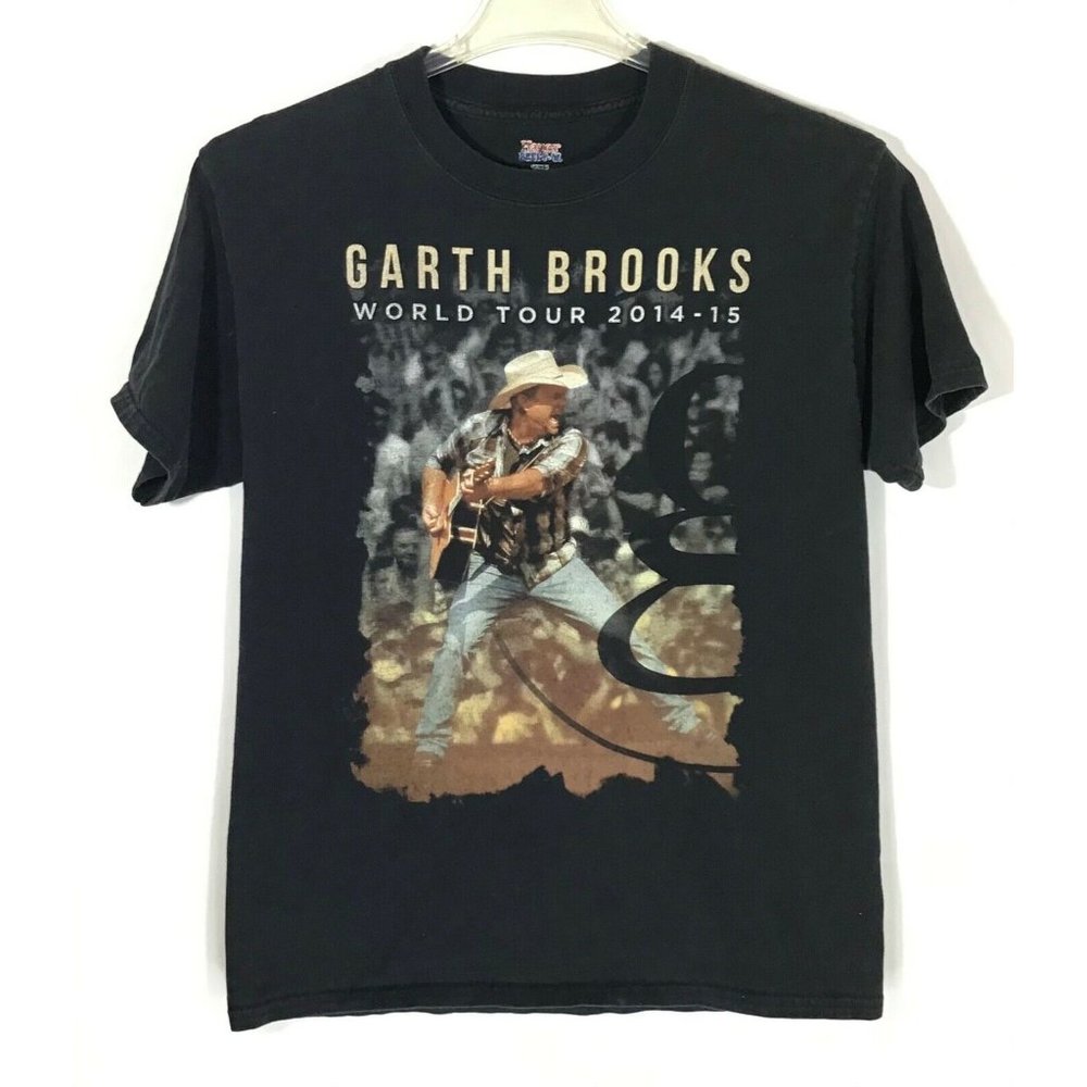 Garth Brooks World Concert Tour 2014-2015 Graphic T-Shirt / Black / Mens Size M